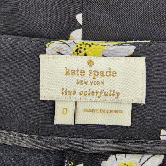 Kate Spade Pleated Front High Rise Daisy Dot Silk Short in Black Size 0 - Picture 3 of 5